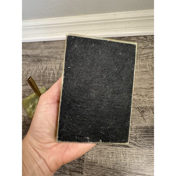 Set Of 2 Vintage Green Alabaster Fountain Pen Holders MCM Atomic Mad Men - Picture 13 of 16